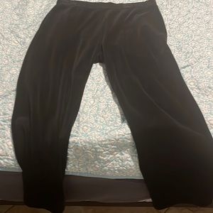 Black velvet look pants elastic waistband size petite L